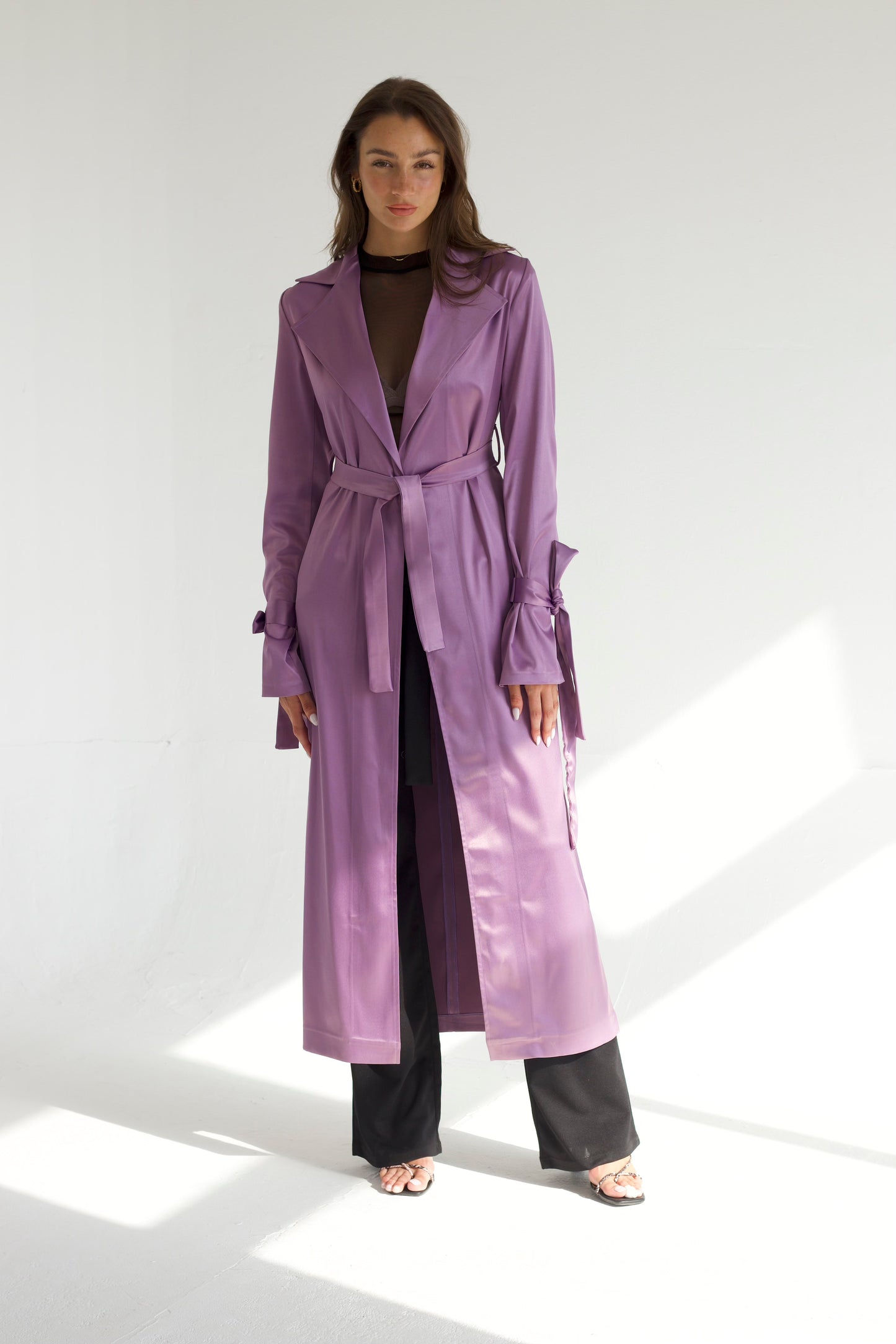 Mariana satin trench coat