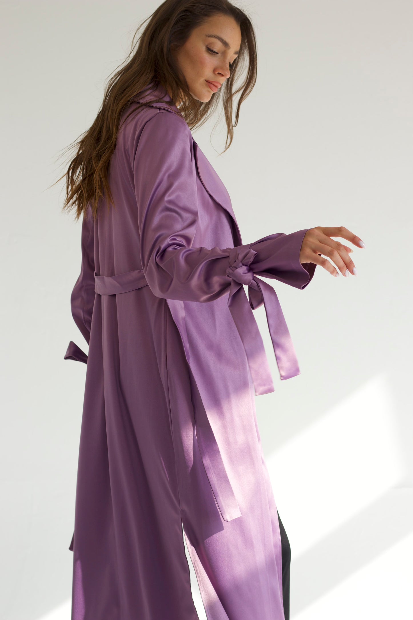 Mariana satin trench coat