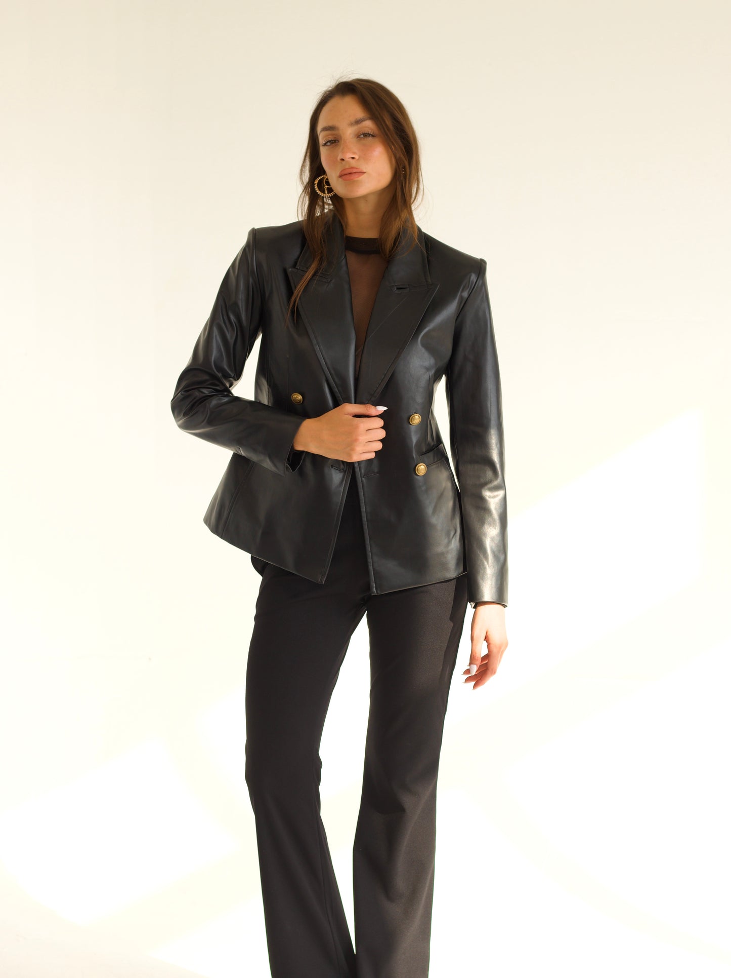 Mila Leather Blazer
