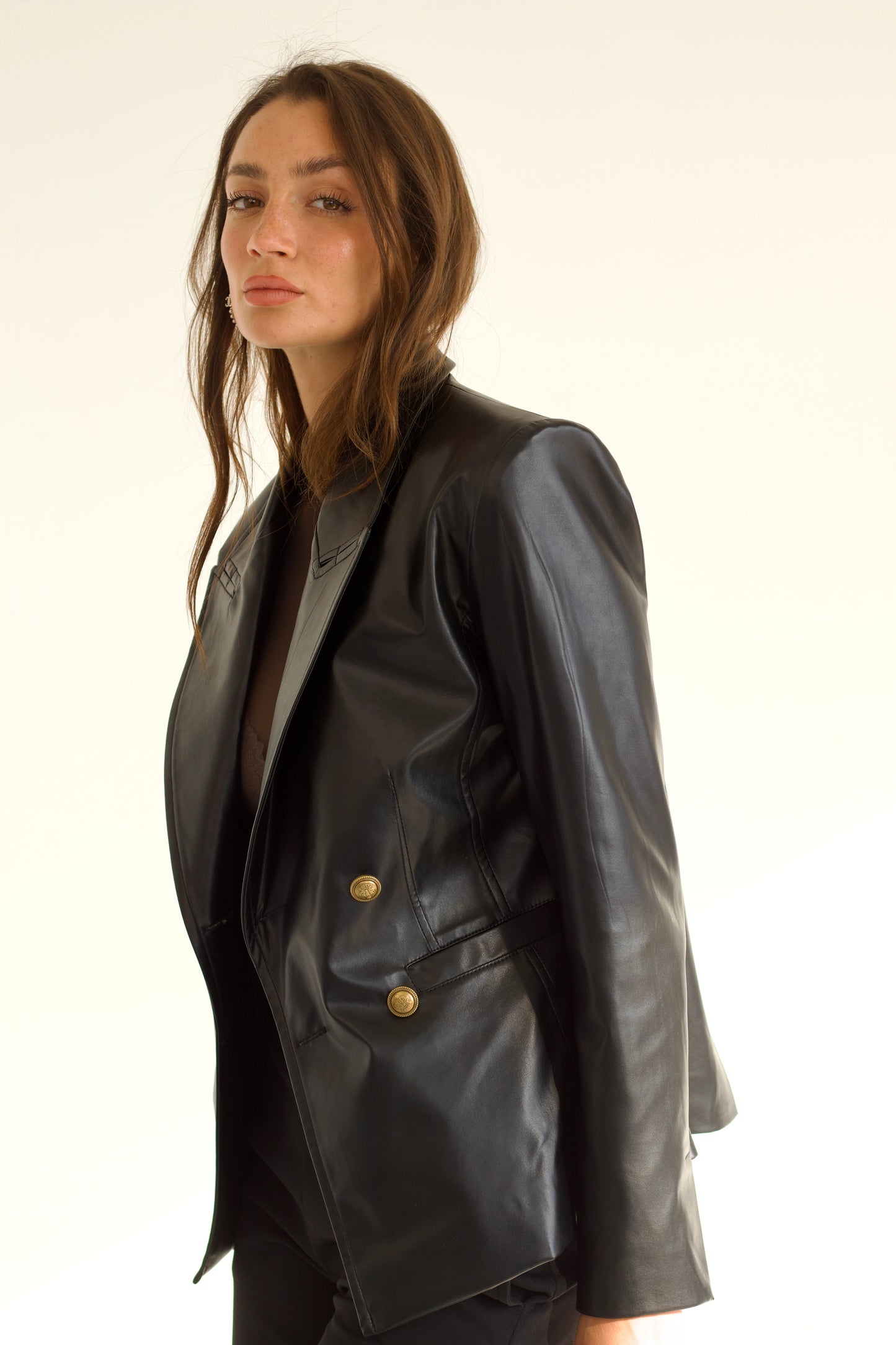 Mila Leather Blazer