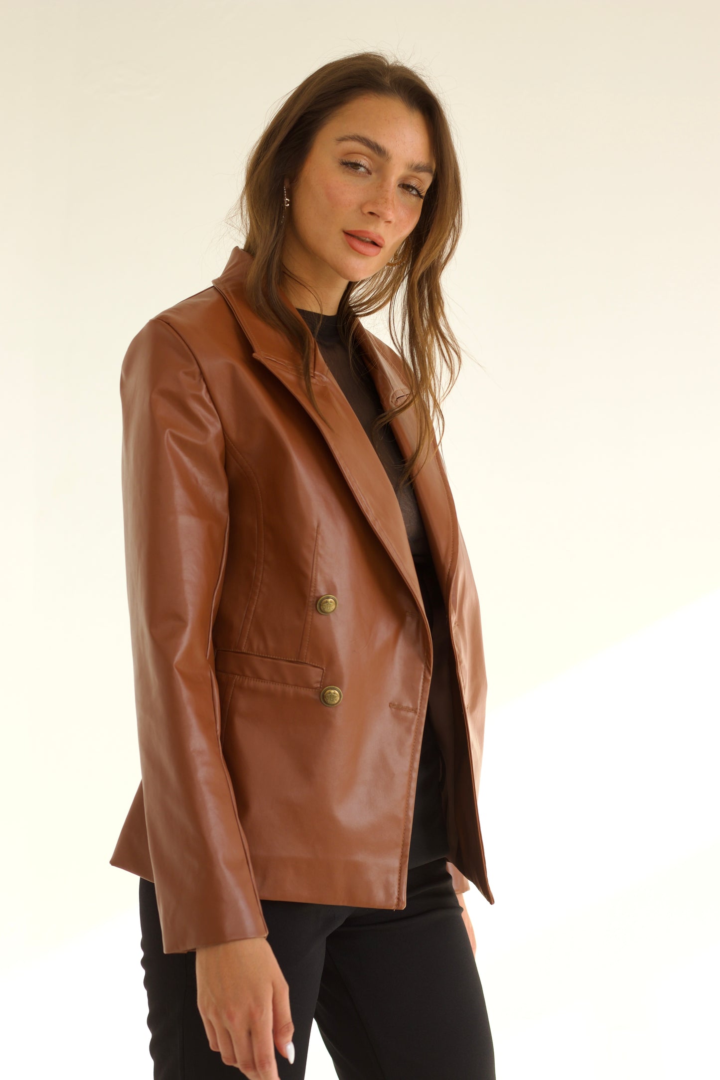 Mila Leather Blazer