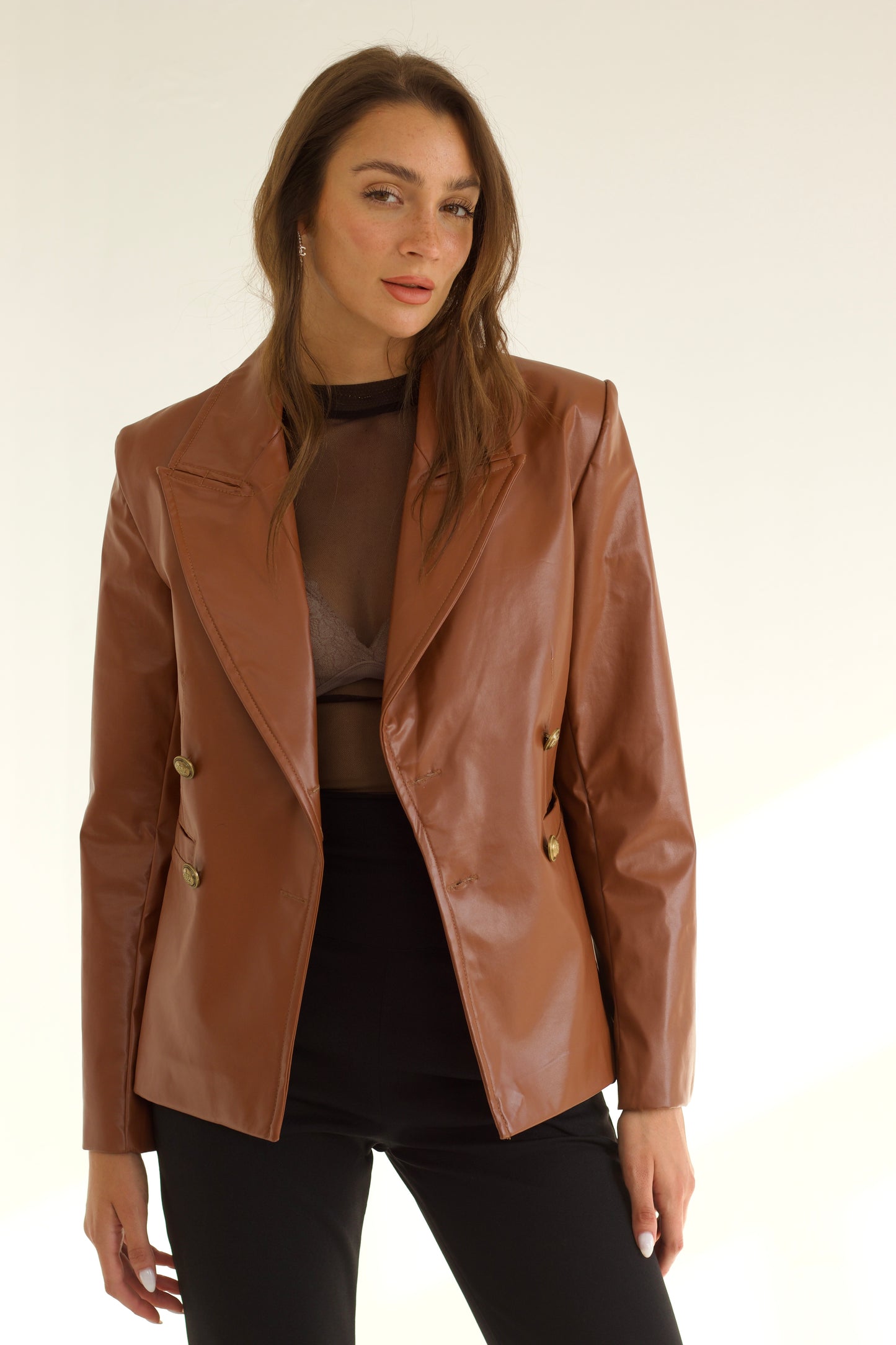 Mila Leather Blazer