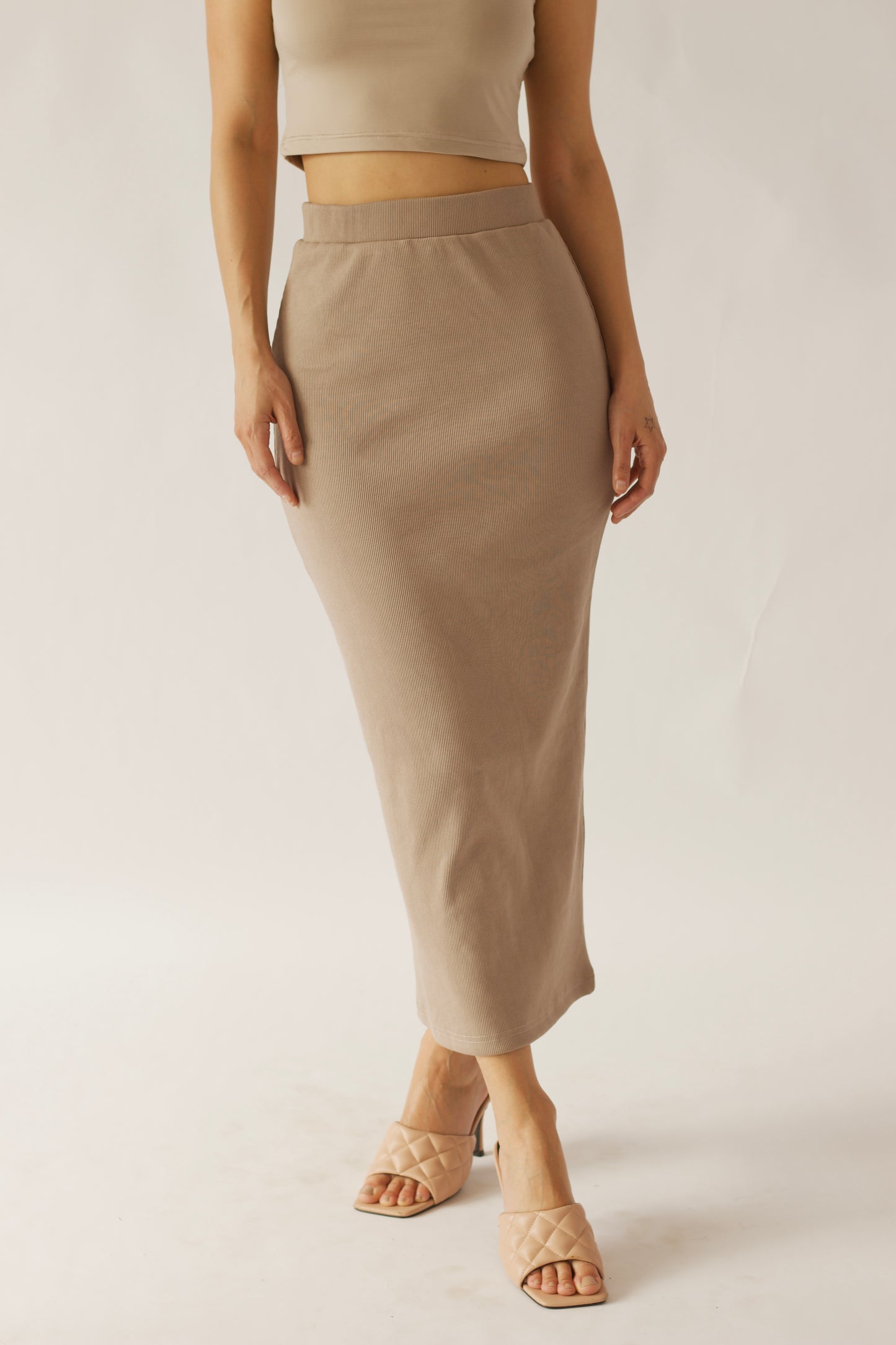 Ribbed Pencil Skirt
