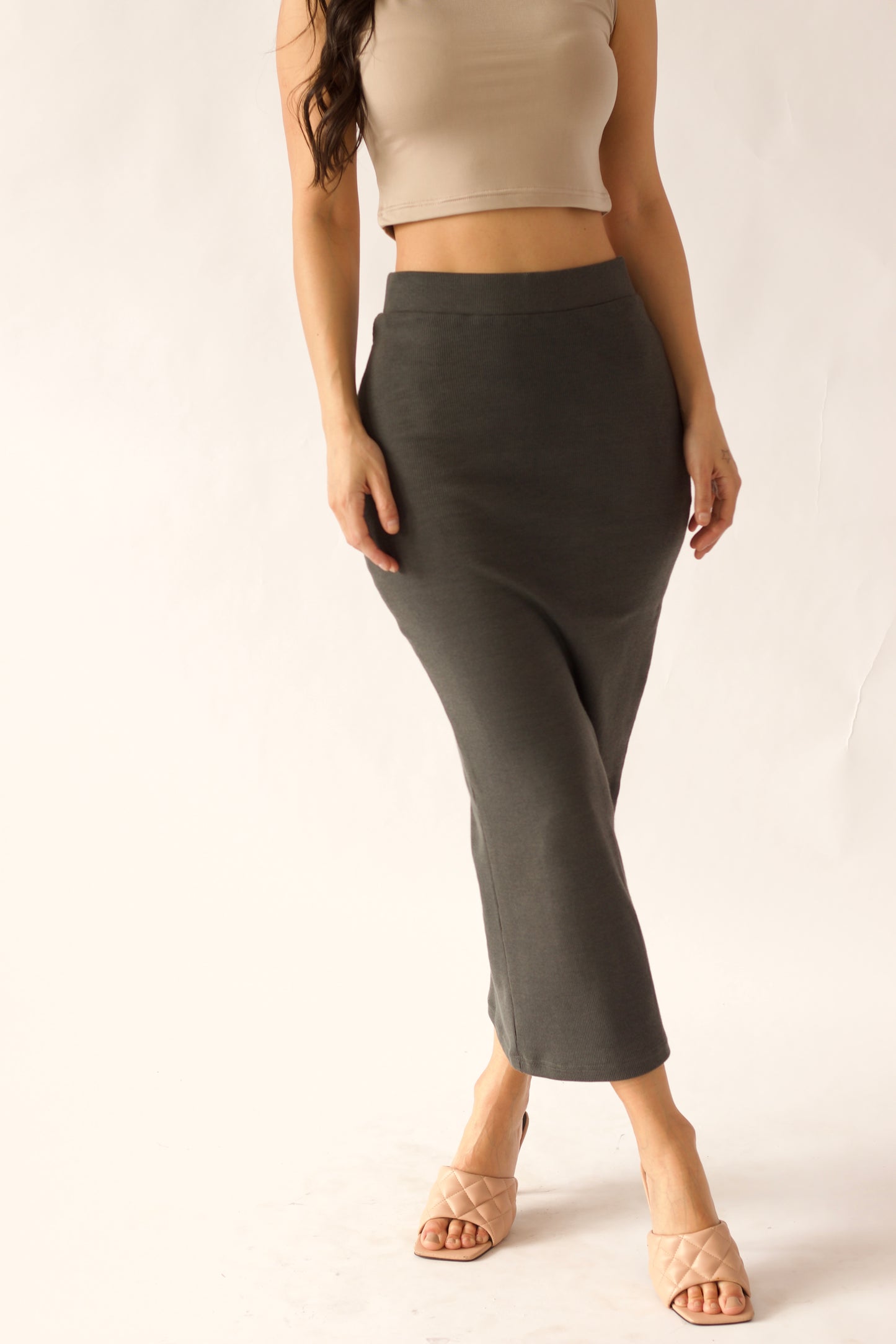 Ribbed Pencil Skirt