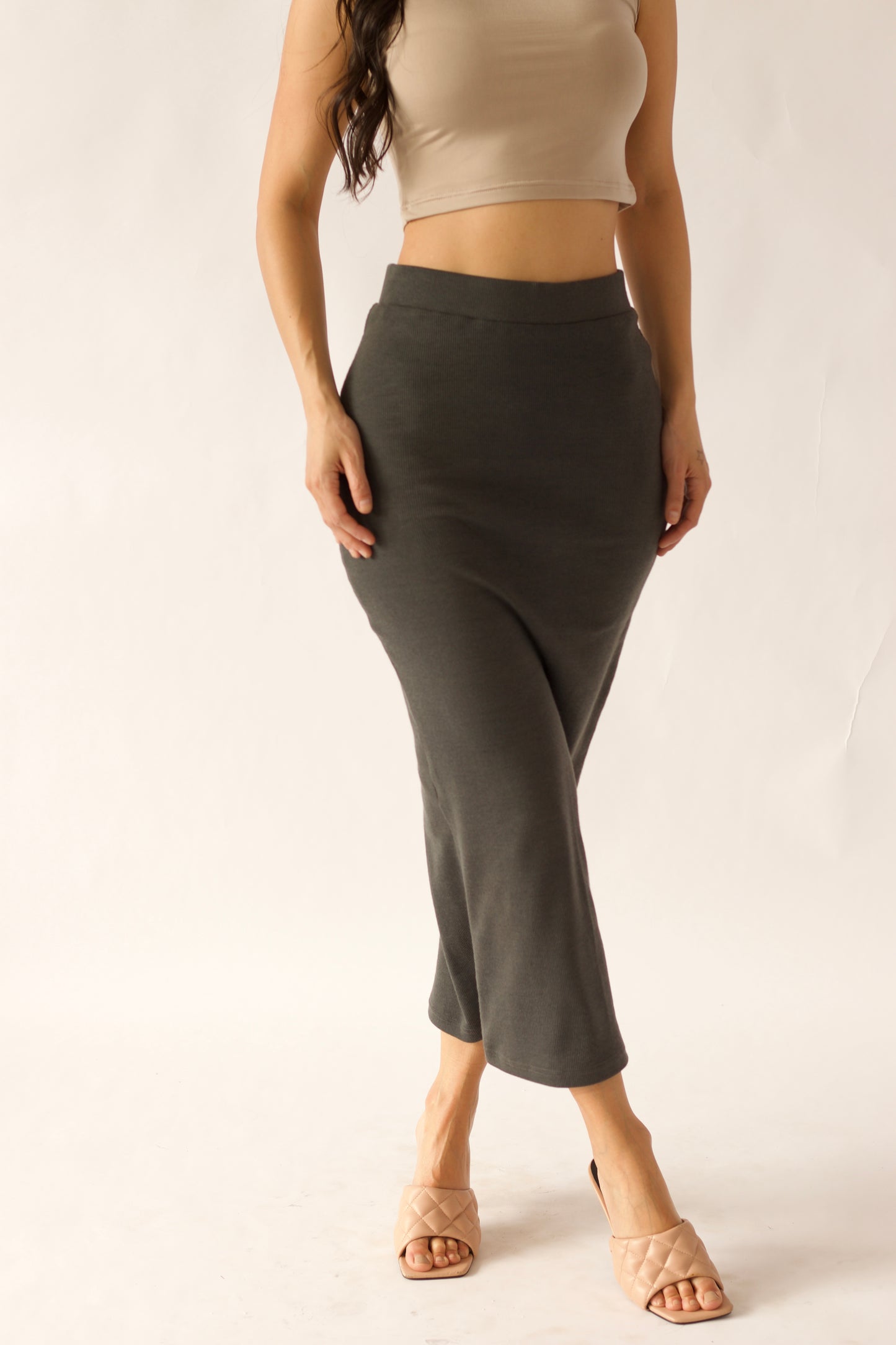Ribbed Pencil Skirt