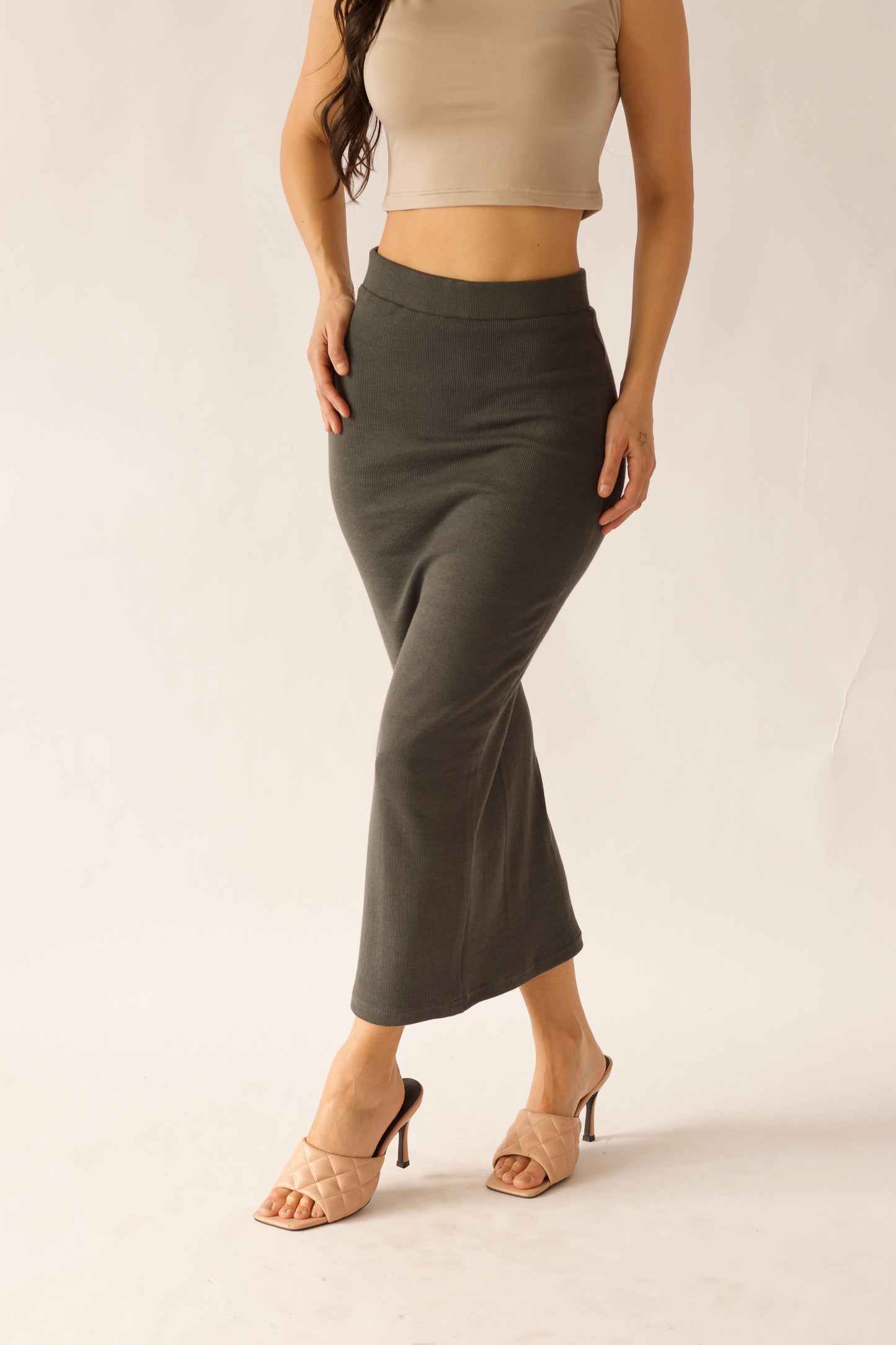 Ribbed Pencil Skirt