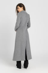 The Monarch Coat | Grey | Padded Longline Coat