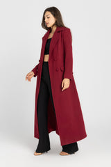 The Monarch Coat | Burgundy | Padded Longline Coat