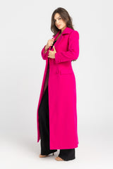 The Monarch Coat | Hot Pink | Padded Longline Coat