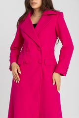 The Monarch Coat | Hot Pink | Padded Longline Coat