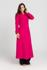 The Monarch Coat | Hot Pink | Padded Longline Coat