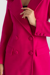 The Monarch Coat | Hot Pink | Padded Longline Coat