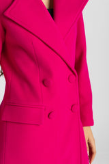 The Monarch Coat | Hot Pink | Padded Longline Coat