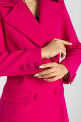 The Monarch Coat | Hot Pink | Padded Longline Coat