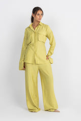 Double Belted Chemise Set — Apple Green