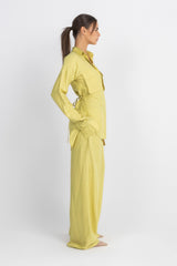 Double Belted Chemise Set — Apple Green