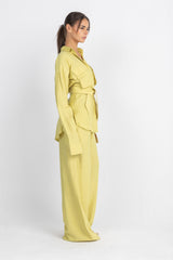 Double Belted Chemise Set — Apple Green