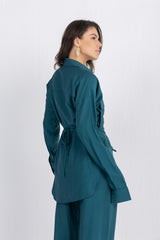 Double Belted Chemise Set — Teal