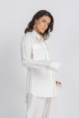 Double Belted Chemise Set — White