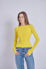 Double-Layer Long Sleeve Top – Summer Yellow