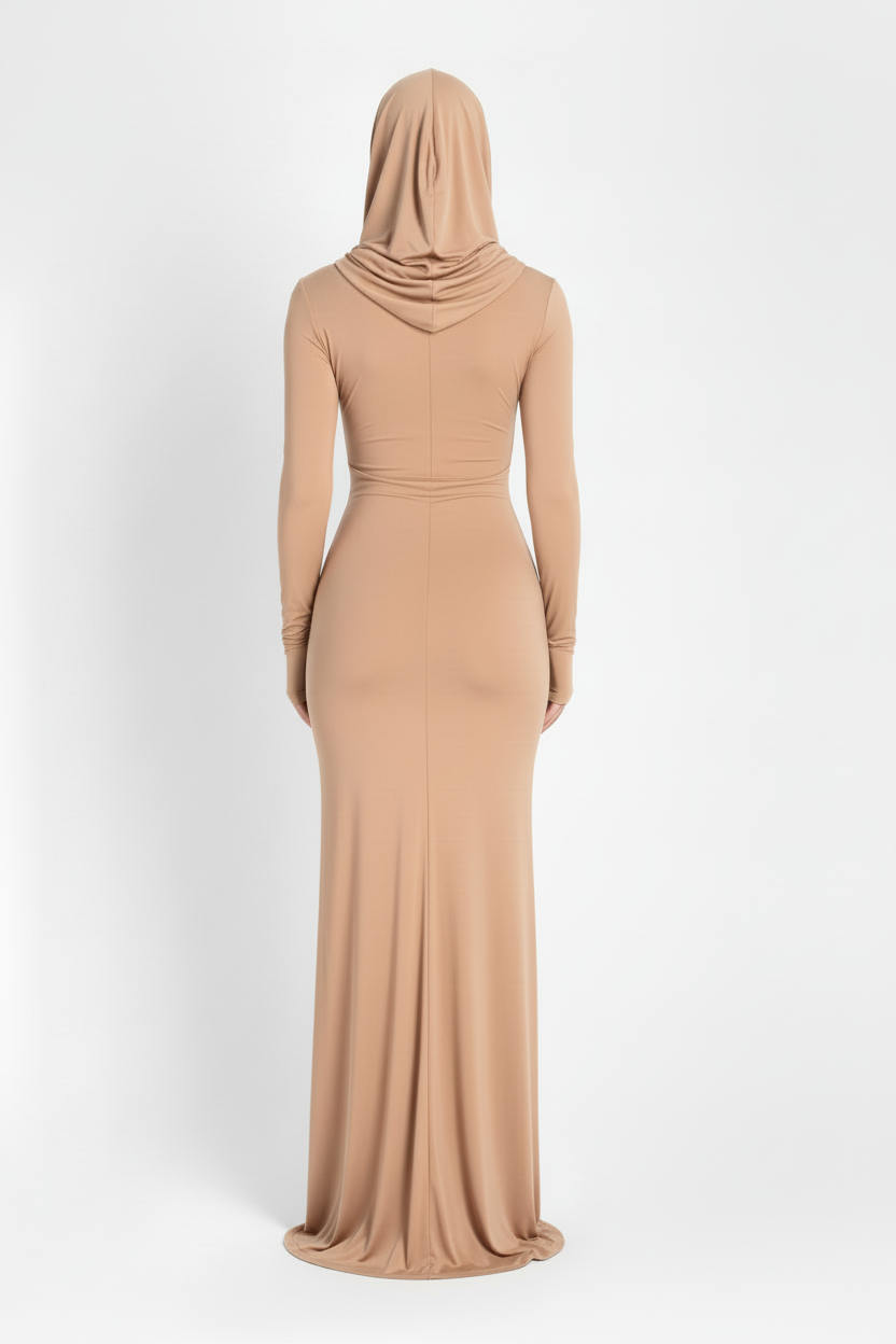 Back view nude beige