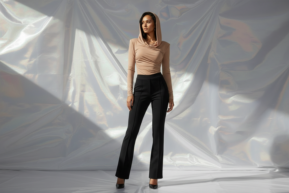 Thea Beige - Black Monaco Pants