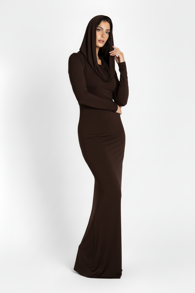 Three-quarter high-end pose