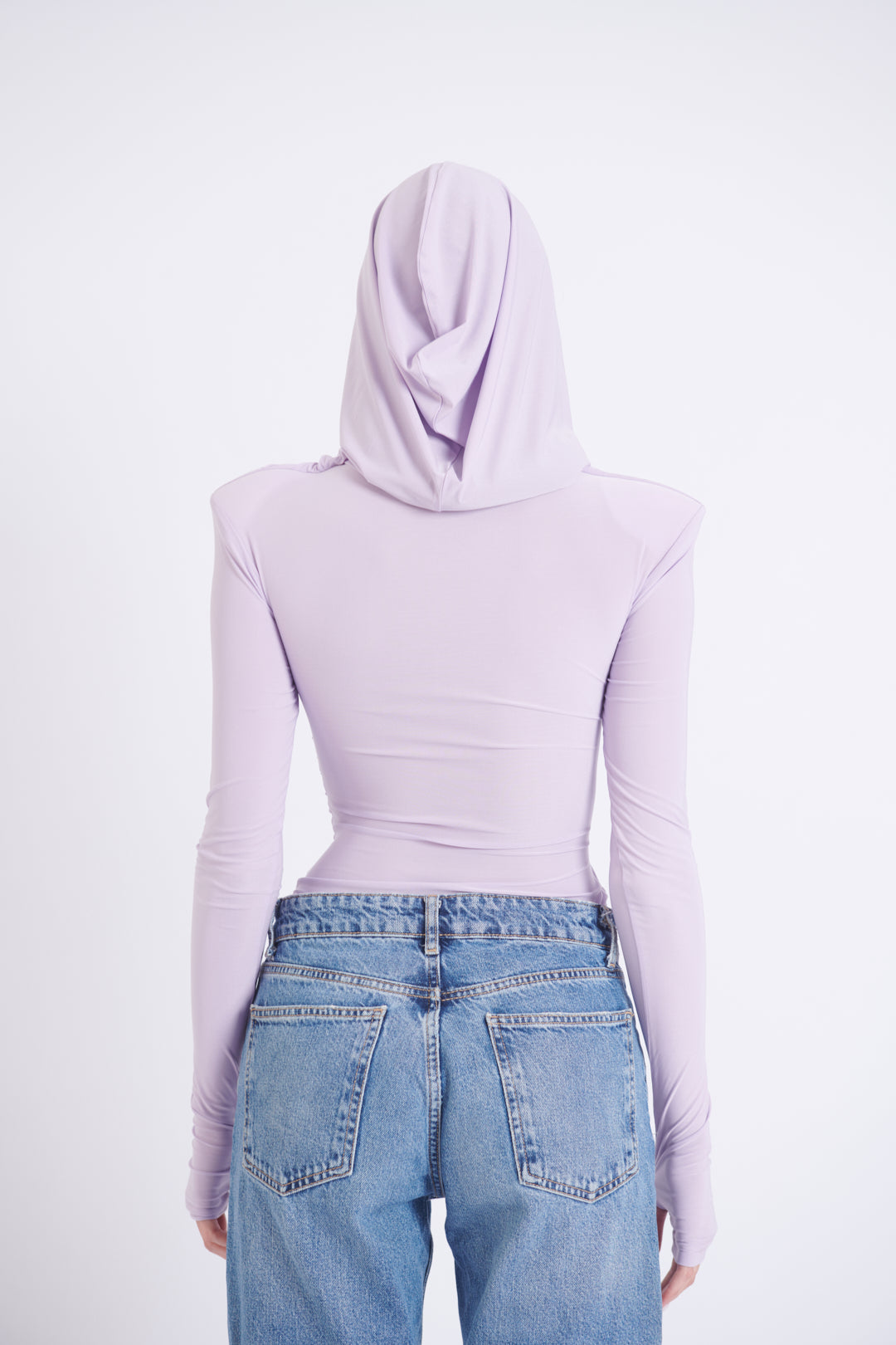 Lilac Thea Bodysuit – structured shoulder stretch bodysuit with hourglass silhouette | sand
