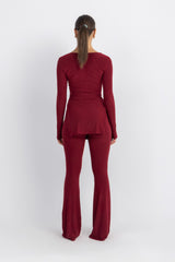 Oxford Set – Burgundy | Double Layered Two-Piece Outfit