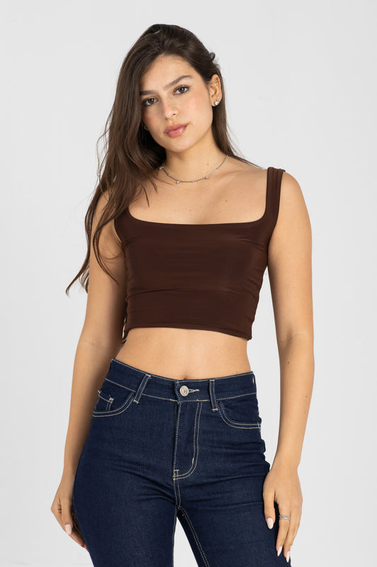 Muse Crop Top – Chocolate Brown