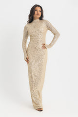 Cher Dress - Champagne Sequin Bodycon Dress