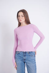 Double-Layer Long Sleeve Top – Lilac