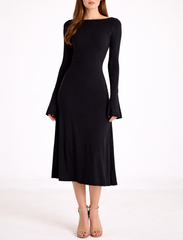 Black Kate Dress | Fitted & Flowy Double-Layer Lycra Dress