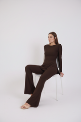 Oxford Set – Chocolate Brown | Double Layered Two-Piece Outfit