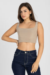 Muse Crop Top – Nude Beige