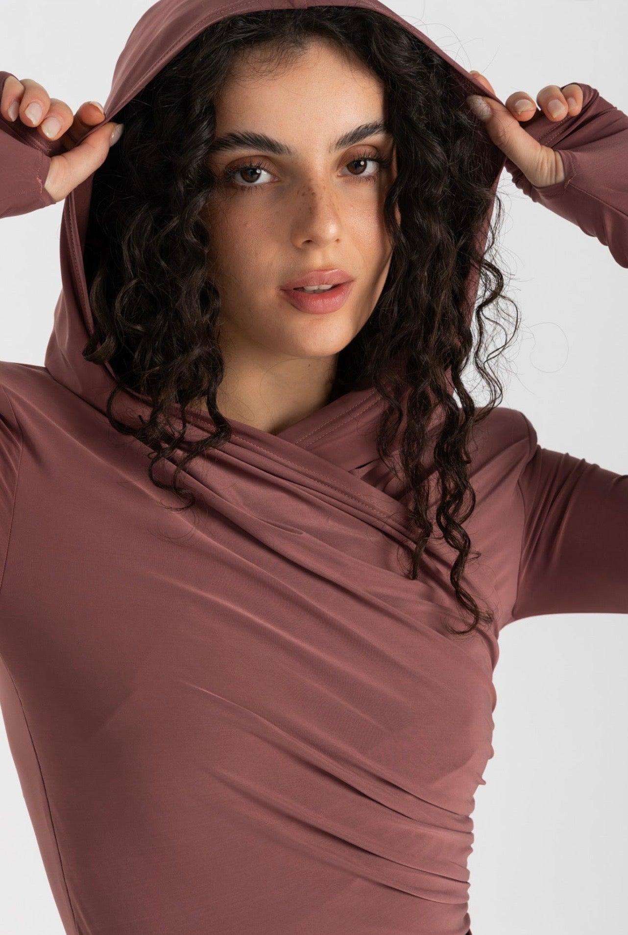 Thea Bodysuit - Dusty Rosewood Structured Shoulder Bodysuit