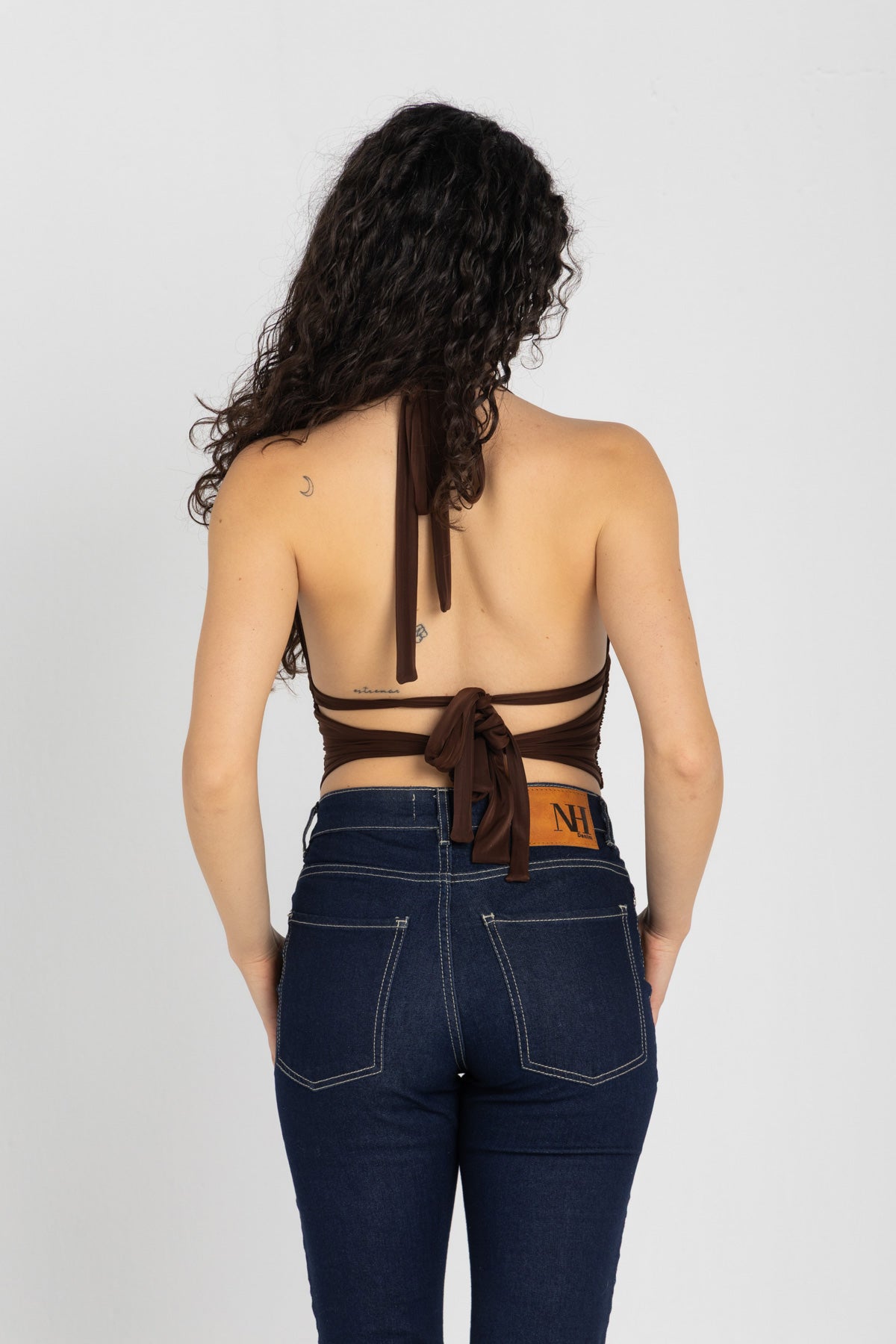 Sculpt Halter Top – Chocolate Brown