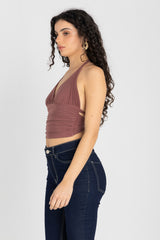 Sculpt Halter Top – Dusty Rosewood