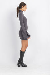 Cascade Mini Body-Cone Dress | Grey