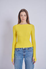 Double-Layer Long Sleeve Top – Summer Yellow