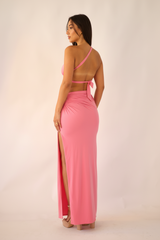 Selena Two-Piece Set in Bubblegum Pink – Structured Summer Co-ord