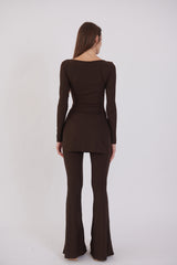Oxford Set – Chocolate Brown | Double Layered Two-Piece Outfit