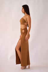 Selena Two-Piece Set in Toffee – Structured Summer Co-ord