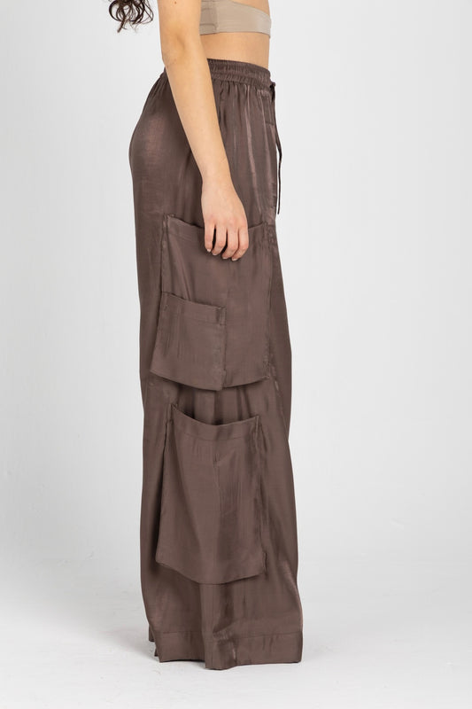 Luna Pants – Fluid Shimmer Cargo, Brown