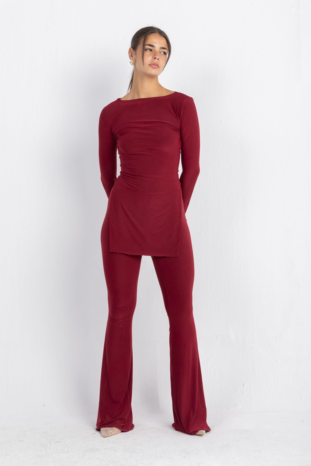 Oxford Set – Burgundy | Double Layered Two-Piece Outfit