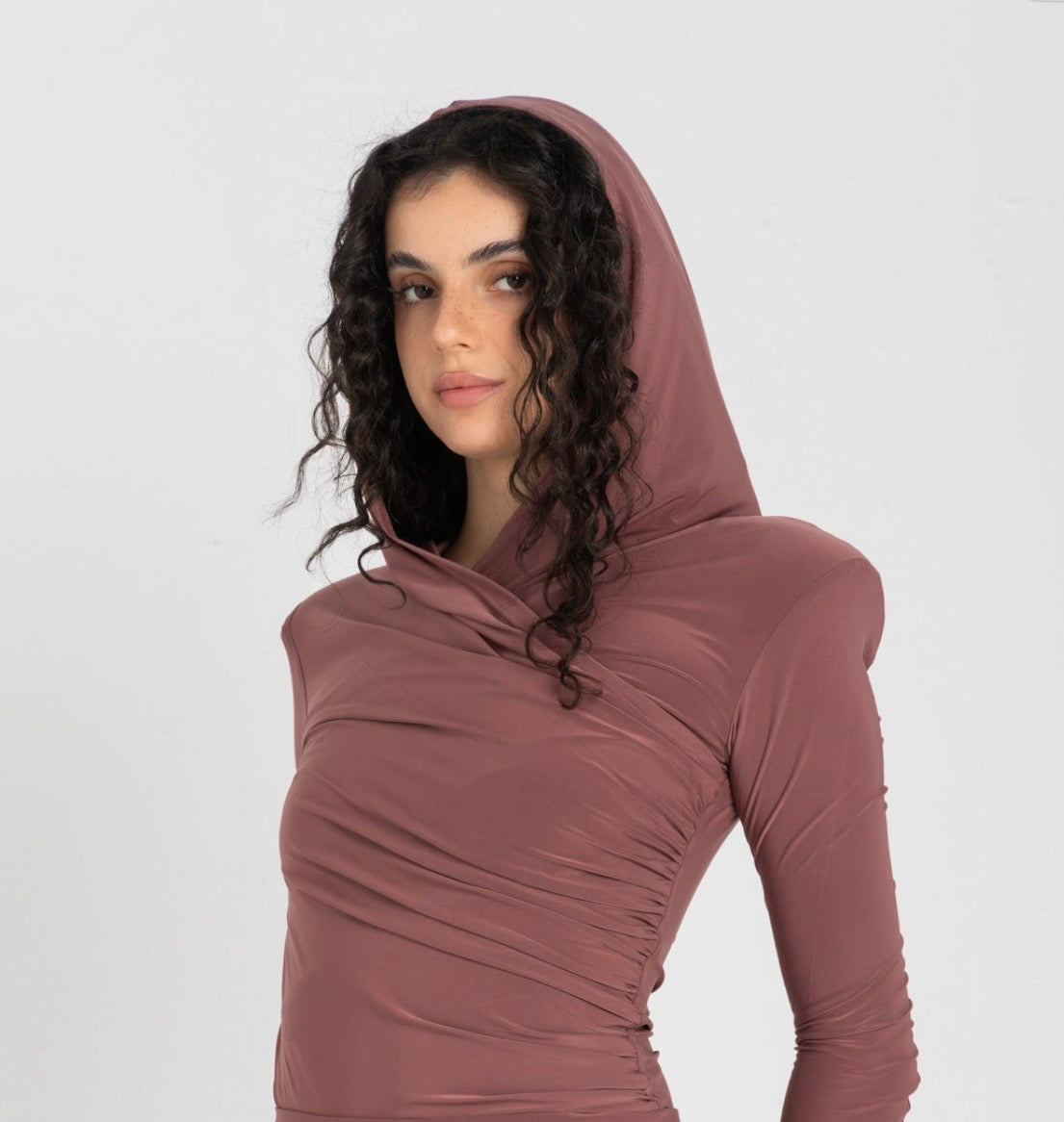 Thea Bodysuit - Dusty Rosewood Structured Shoulder Bodysuit