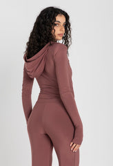 Thea Bodysuit - Dusty Rosewood Structured Shoulder Bodysuit