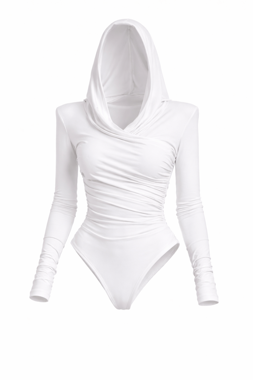 Thea Bodysuit - White Structured Shoulder Bodysuit