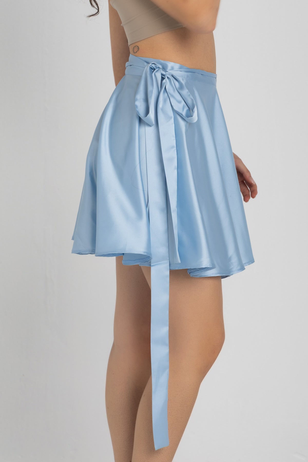 Whisper Skirt – Satin Wrap Mini Skirt