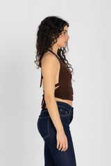 Sculpt Halter Top – Chocolate Brown